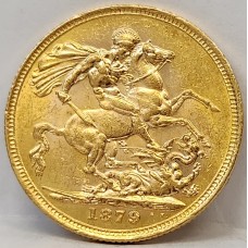 AUSTRALIA 1879 . ONE 1 SOVEREIGN . SYDNEY . GOLD